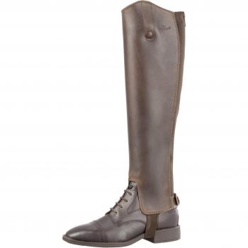 USG Real Nubuck Waxed Leather Gaiters, Calf 35 cm, 44 cm, Brown