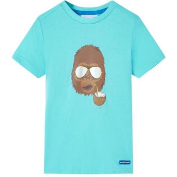 Camiseta infantil de manga corta color aguamarina 92