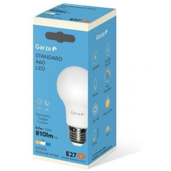Bombilla LED E27 8,5W 810Lm con Sensor Crepuscular, Luz Neutra 4000K, Ángulo de Luz 240º, CRI 80