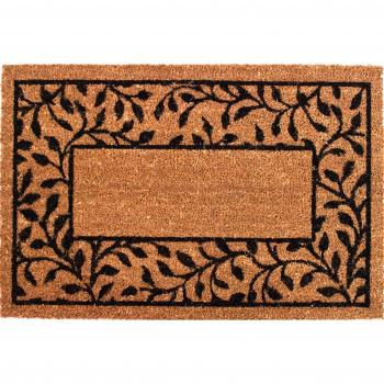 Dintex Forja Leaf - Felpudo de coco antideslizante, 50 x 76 cm