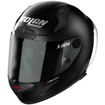 Nolan Casco Integral X-804 Ultra Carbon Negro Mate - Casco de moto, material de carbono, diseño aerodinámico, homologación ECE 22.05, interior desmontable y lavable, sistema de ventilación mejorado