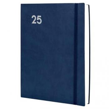 Agenda Finocam Dynamic Mara Y12 Azul 21 x 27 cm 2025, encuadernada, año 2025, 1 día por página, multilingüe, dimensiones de 210 x 270 mm