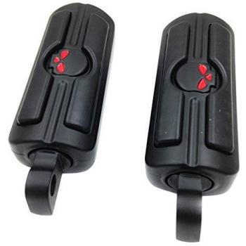Negro 2pcs motocicleta calavera reposapiés Pie Clavijas para 1984 – 2014 Harley Davidson