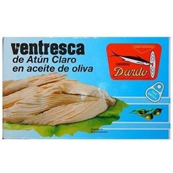 Ventresca de atún claro en aceite de oliva OL-120. Dardo. 50un.
