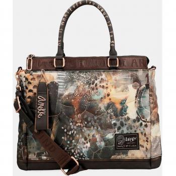 Bolso Tote Grande Anekke Anneke 2023/24 con Asa de Mano, Bandolera Extraíble Padded y Print Fantasía Multicolor - 3 Compartimentos con Cierre de Crem