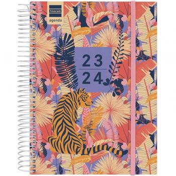 Finocam Agenda Escolar 2023-2024 Tiger Cuarto 1 Día Página Espiral Multilingüe 155x212mm Ref. CB634243624