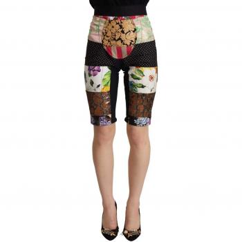 Dolce & Gabbana Multicolor Patchwork High Waist Cropped Pants - IT38|XS