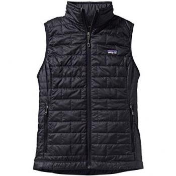 Chaleco Patagonia Nano Puff Femenino Negro con aislamiento PrimaLoft, ligero, compresible, resistente al agua, diseño ajustado para mujer, talla S