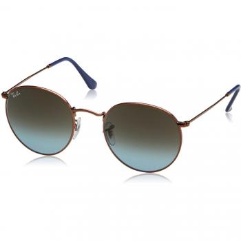 RAY-BAN Round Metal Gafas de sol, Shiny Dark Bronze, 53 para Hombre