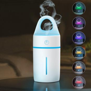 Metalbay 175ml Aroma Difusor Ultrasónico de Aceites Esenciales Humidificador Aromaterapia con Luces LED USB para Hogar, Auto, Oficina o Viajes Blanco