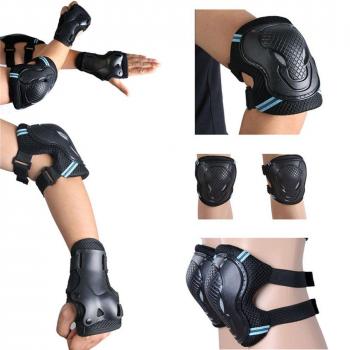 Pellor-(6-Pack) Al Aire libre Protector Patinaje Ciclismo Protecciones contra Caídas Para Niños y Adultos (S, azul)