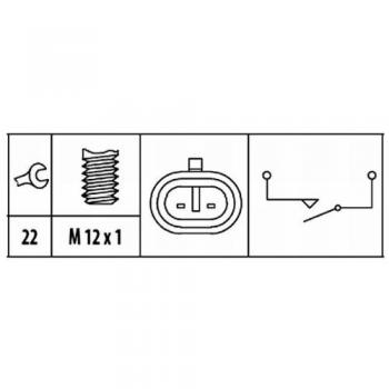 Interruptor de Luz de Marcha Atrás HELLA 6ZF 181 612-021 - 12V, Conector de 2 Pines, Atornillado, Contacto Eléctrico