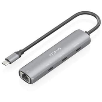 Dock USB-C Aisens ASUC-4P041-GR Ethernet Gigabit y Hub 3xUSB-C Gris 15cm