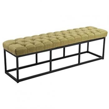 Taburete Pie de Cama Amun Tela Verde y Negro 150 cm