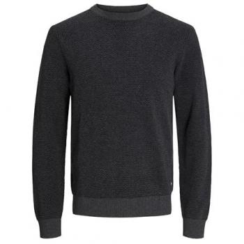 Jack & Jones Globe Dark Grey Melange Knit Crew Neck Sweater - Size XL