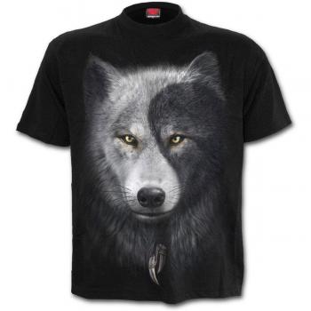Spiral Gothic Wolf Chi T-Shirt - Black - Sizes S to XXL - Men's