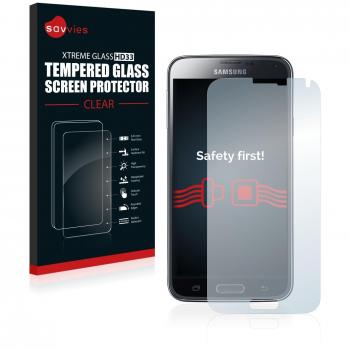 savvies Protector Cristal Templado Compatible con Samsung Galaxy S5 SM-G900I SM-G900F Protector Pantalla Vidrio, Protección 9H, Pelicula Anti-Huellas