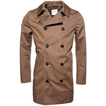 Superdry Hombre Gabardina de Doble Botonadura Edit Ocre Oscuro L