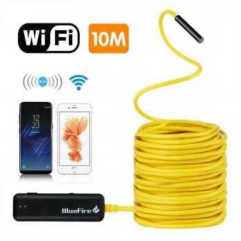 Bluefire WiFi endoscopio IP66 impermeable inspección serpiente cámara ajustable de 3 HD resoluciones boroscopio para todos los iphone