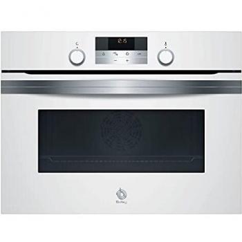 Horno Multifunción Compacto Balay 3CB5351B0, 47L, Cristal Blanco, Serie Cristal