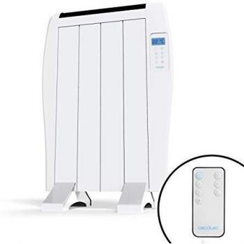 Cecotec Radiador Eléctrico Bajo Consumo Ready Warm 800 Thermal. 4 Elementos, 600 W, De pared o pie, 3 Modos, Temporizador, Mando a Distancia, Pantalla LED, Blanco