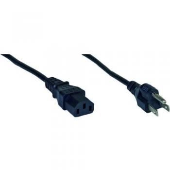 Cable de alimentación USA a conector IEC C13, 1.8m, 18 AWG, negro