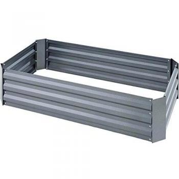 Arriate Pimpinela 200 l acero galvanizado 120 x 60 x 30 cm - Huerto en altura rectangular sin base, ideal para cultivo de hierbas medicinales, verduras, frutas o flores