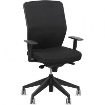Silla Ergonómica Tapizada Negra de Kunna