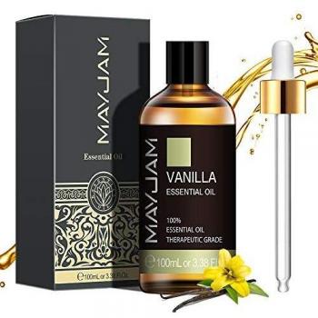 MAYJAM Aceites Esenciales de Vainilla 100 ml, 100% Aceites Esenciales Naturales Puros, Aceite Esencial de Aromaterapia de Grado Terapéutico, Aceites de Fragancia para Difusor Humidificador