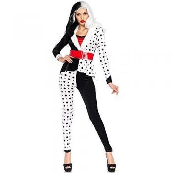 Leg Avenue- Mujer, Color Negro Blanco, Medium