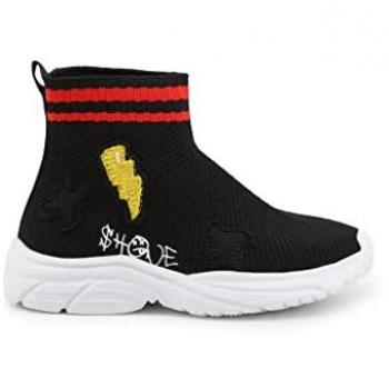 Botines Shone 1601-005 negros y multicolores