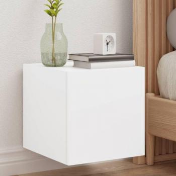Muebles de TV de Pared Torana con Luces LED 2 Piezas Blancos 30,5x35x30 cm