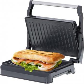 Adler AD3052 Contact Grill Eléctrico con Tapa Altura Regulable, Parrilla Eléctrica con Termostato Automático, Placas Antiadherentes, Bandeja de Goteo Extraíble