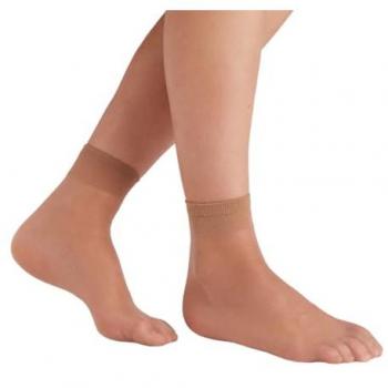 Ysabel Mora - Pack 2 Calcetines Tobilleros Puño Antipresión 15 Denier Beige