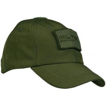 Gorra Táctica Softshell Militar Verde Oliva, 96% Poliéster, 4% Elastano, Talla Única