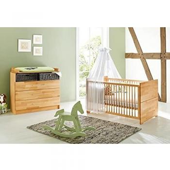 Set de Habitación Infantil Natura Ancho 2 Piezas (Cuna 140x70 cm y Comoda con Cambiador)