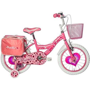 F.lli Schiano Schiano Bicicleta Niña 16 Pulgadas Pink Love Ruedas Extraibles Cesta y Maletas Rosa Blanco