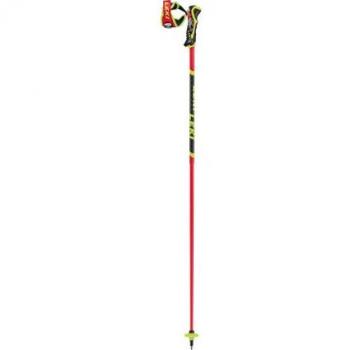 Bastones Leki Venom SL 3D - Rojo Brillante, Negro, Amarillo Neón (Par) - Longitud 125 cm