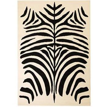 vidaXL Alfombra Moderna Estampado Cebra Beige/Negra 120x170cm Decoración Casa