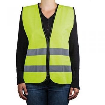 Chaleco reflectante con cremallera, color amarillo fluorescente