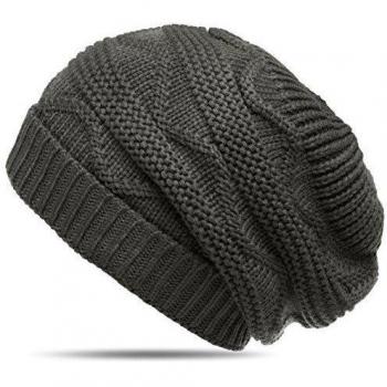 Caspar MU115 Gorro de Punto Beanie Grueso de Invierno para Mujer, Color:Gris Oscuro, Talla:Talla Única