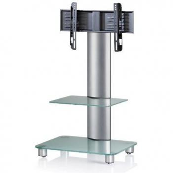 Soporte Universal para TV VESA Bilano ZW - Aluminio y Cristal Esmerilado con Ruedas, Dimensiones: 100 cm (alto) x 60 cm (ancho) x 44 cm (prof