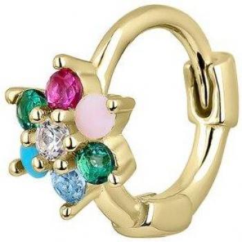 Piercing aro Samara de plata bañado en oro amarillo 18k