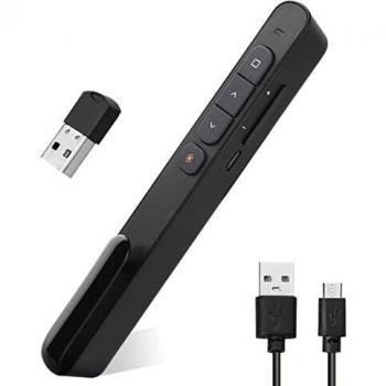 Vicloon Presentador de Puntero,Controlador de Diapositivas Remoto para Presentaciones en Powerpoint,Presentador Inalámbrico con Clip para Bolígrafo…