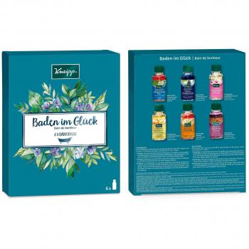 Kneipp Baño de Felicidad - Lote de Regalo 6 x 20ml (Aditivos de baño: Aceite de baño Relajación Pura, Aceite de baño Secreto de Belleza, Aceite