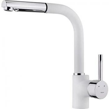 Grifo Teka ARK938W Blanco con Caño Giratorio Extraíble