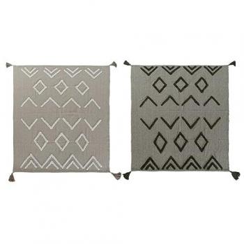 Manta DKD Home Decor Blanco Verde Beige 130 x 170 x 0,5 cm (2 Unidades) Estándar