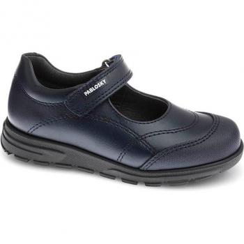 Zapato colegial mercedita niña Pablosky 334210/334220, piel, cierre de velcro, puntera reforzada