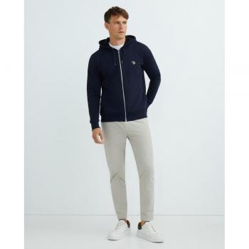 Paul Smith Men's Multicolor Zebra Logo Zip Hoodie - Navy - Size 40/Regular
