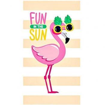 Toalla de Microfibra con Diseño de Flamencos Divertidos al Sol
